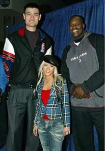 Yao Ming Shaq CHristina Aguilera